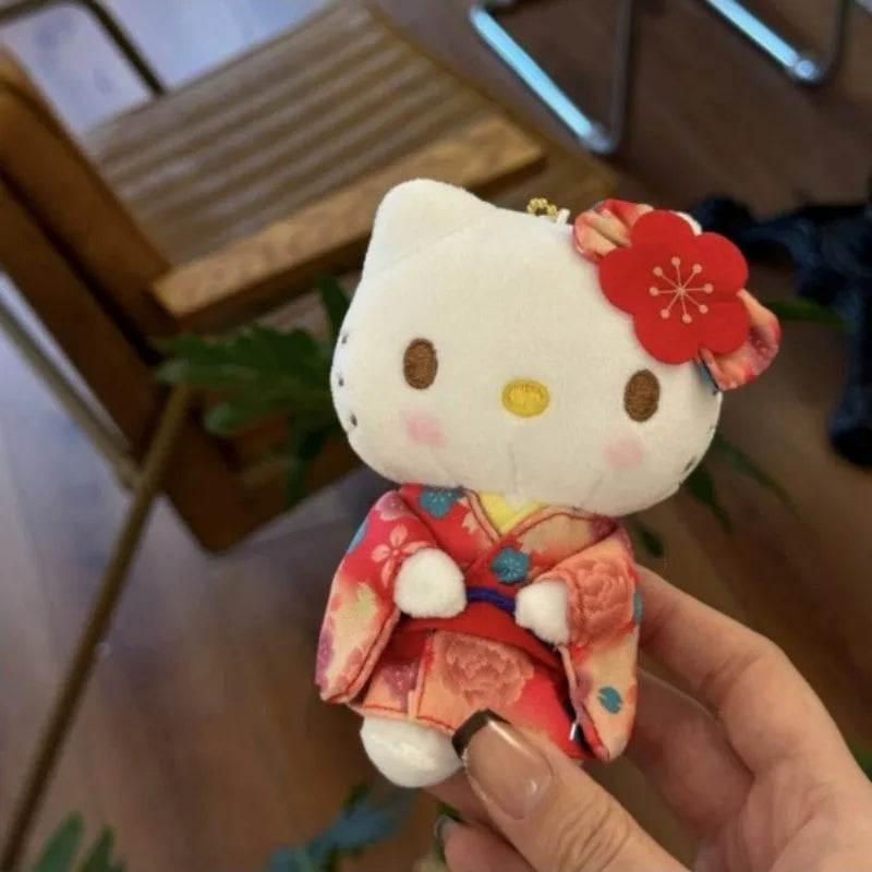 Kawaii Sanrio Hello Kitty Sakura Kimono Plush Toy Keychain - Image 4
