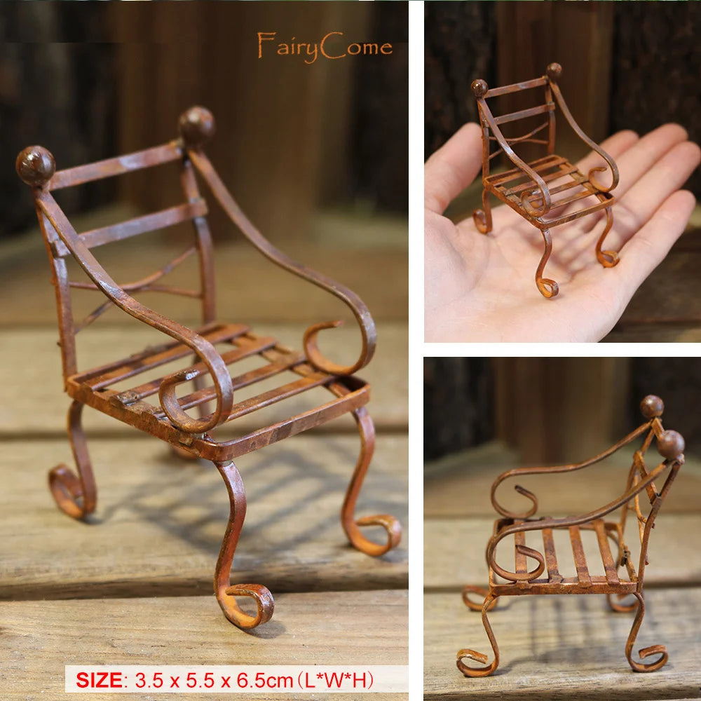 Miniature Fairy Garden Metal Table & Chairs Set - Image 32