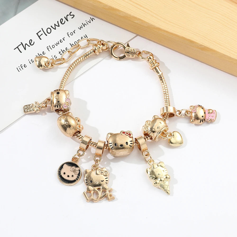 Hello Kitty Gold-Plated Bracelet with Charms - Image 4