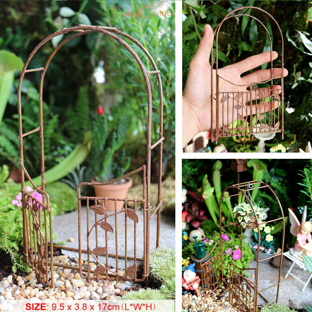 Miniature Fairy Garden Metal Table & Chairs Set - Image 7