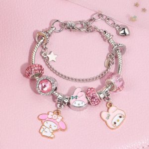 Cartoon Character Kuromi & Melody Adjustable Bracelet