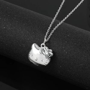 Y2K Hello Kitty Sanrio Necklace with Imitation Pearl Chain