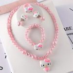 4pcs/set Sanrio Kawaii Hello Kitty Jewelry & Hair Accessory Set