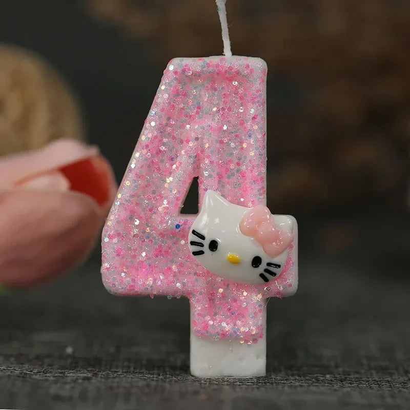 Kawaii Hello Kitty Number Birthday Candles - Image 8