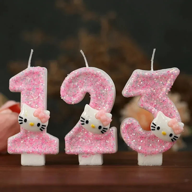 Kawaii Hello Kitty Number Birthday Candles - Image 3