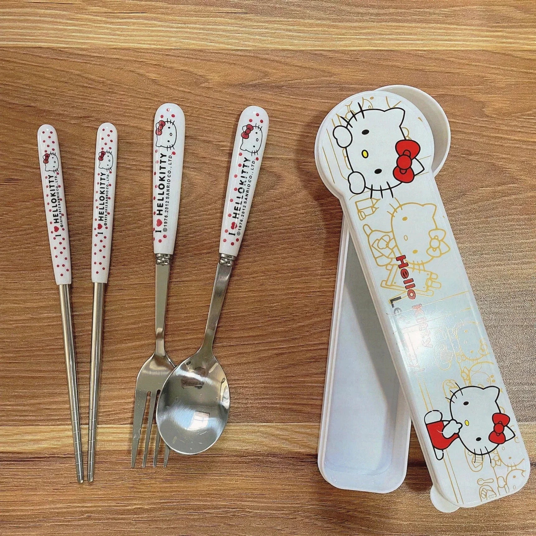 Cute Hello Kitty High Appearance Chopsticks & Spoon Set - Image 4