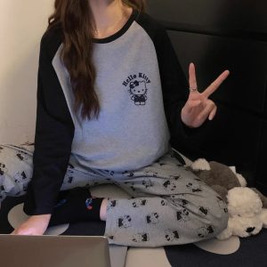 New Casual Hello Kitty Spring & Autumn Long-Sleeved Pajama Set