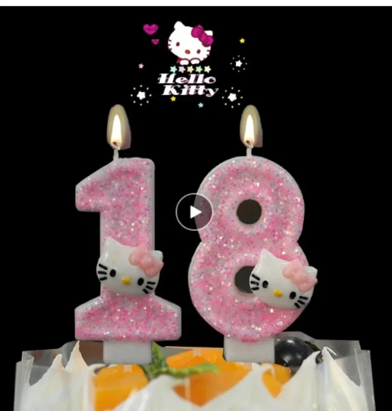 Kawaii Hello Kitty Number Birthday Candles - Image 2