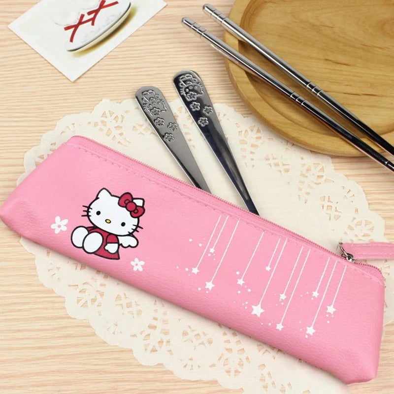 Sanrio Hello Kitty Metal Spoon, Fork & Chopsticks Set - Image 5