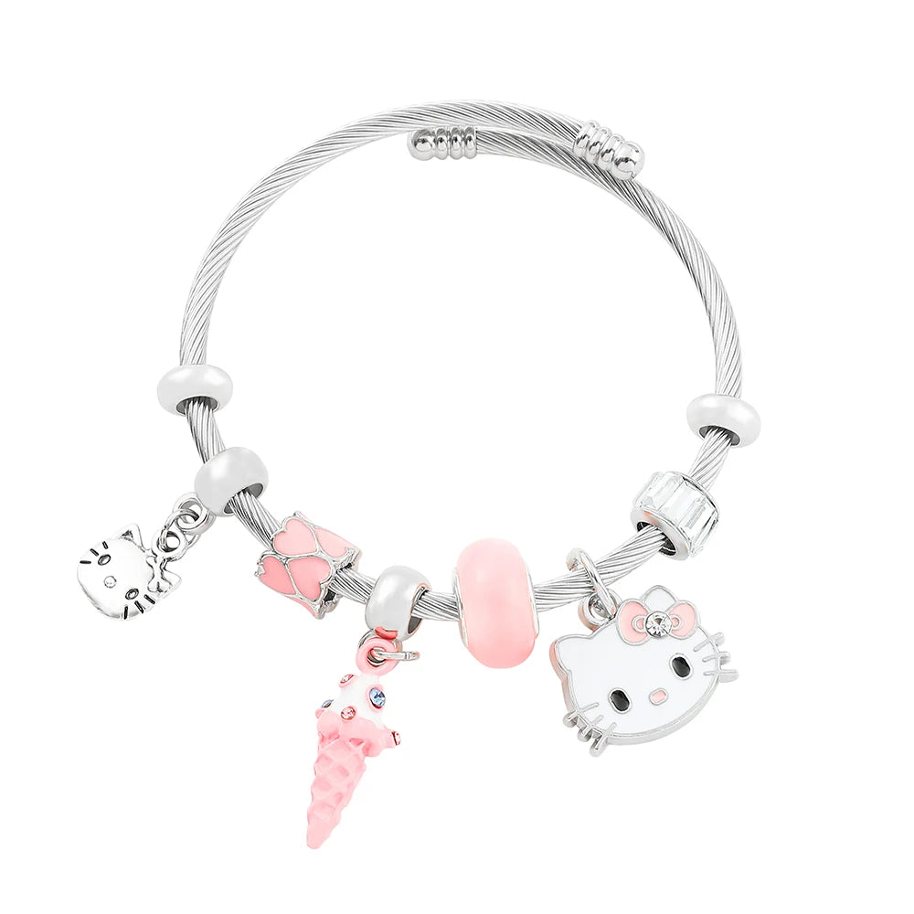 Hello Kitty Gold-Plated Bracelet with Charms - Image 10