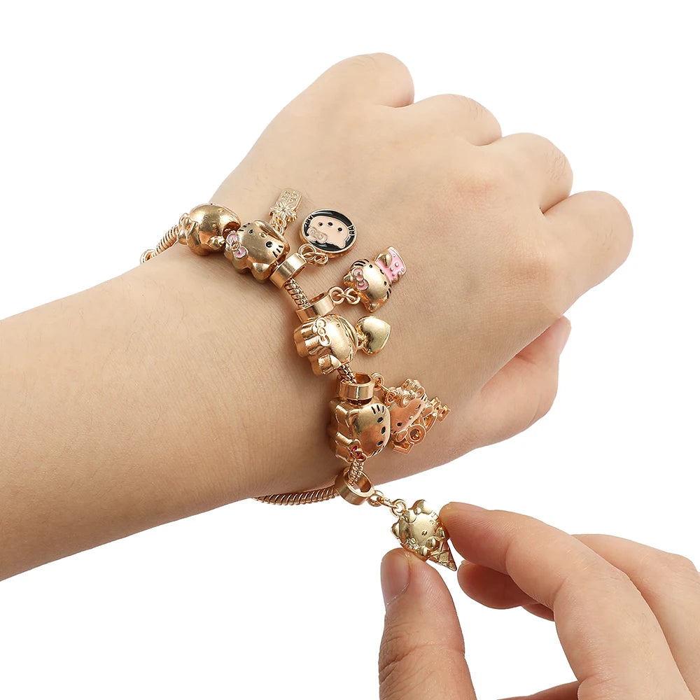 Hello Kitty Gold-Plated Bracelet with Charms - Image 3