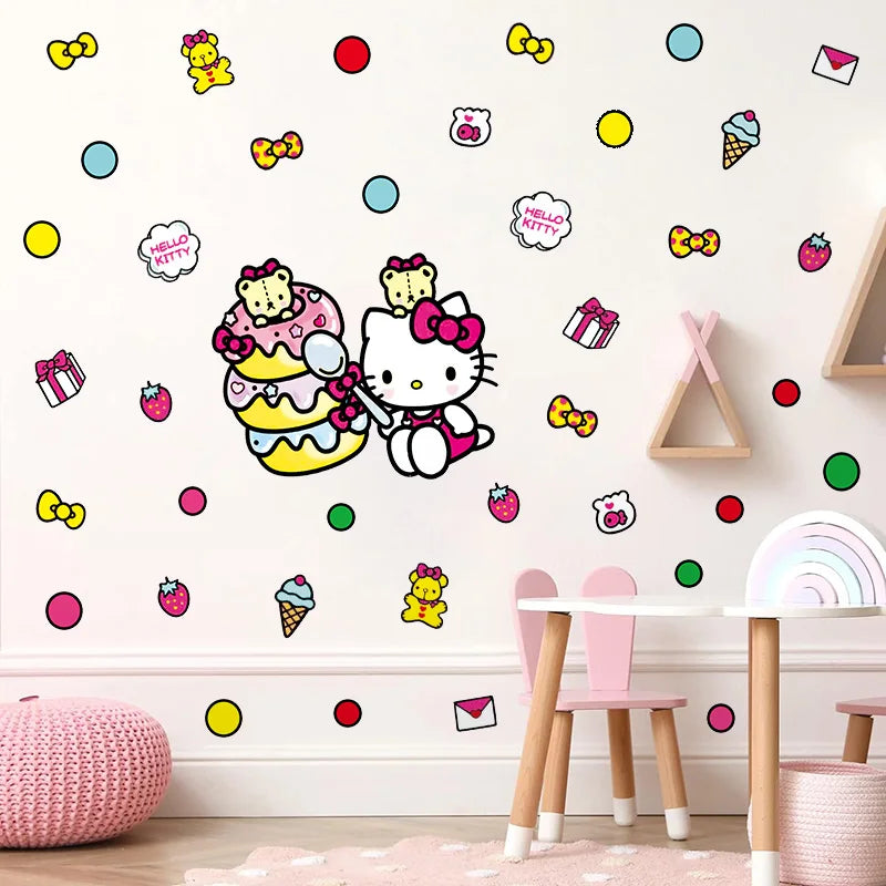 Cartoon Cute Hello Kitty & Kuromi Wall Sticker - Image 3