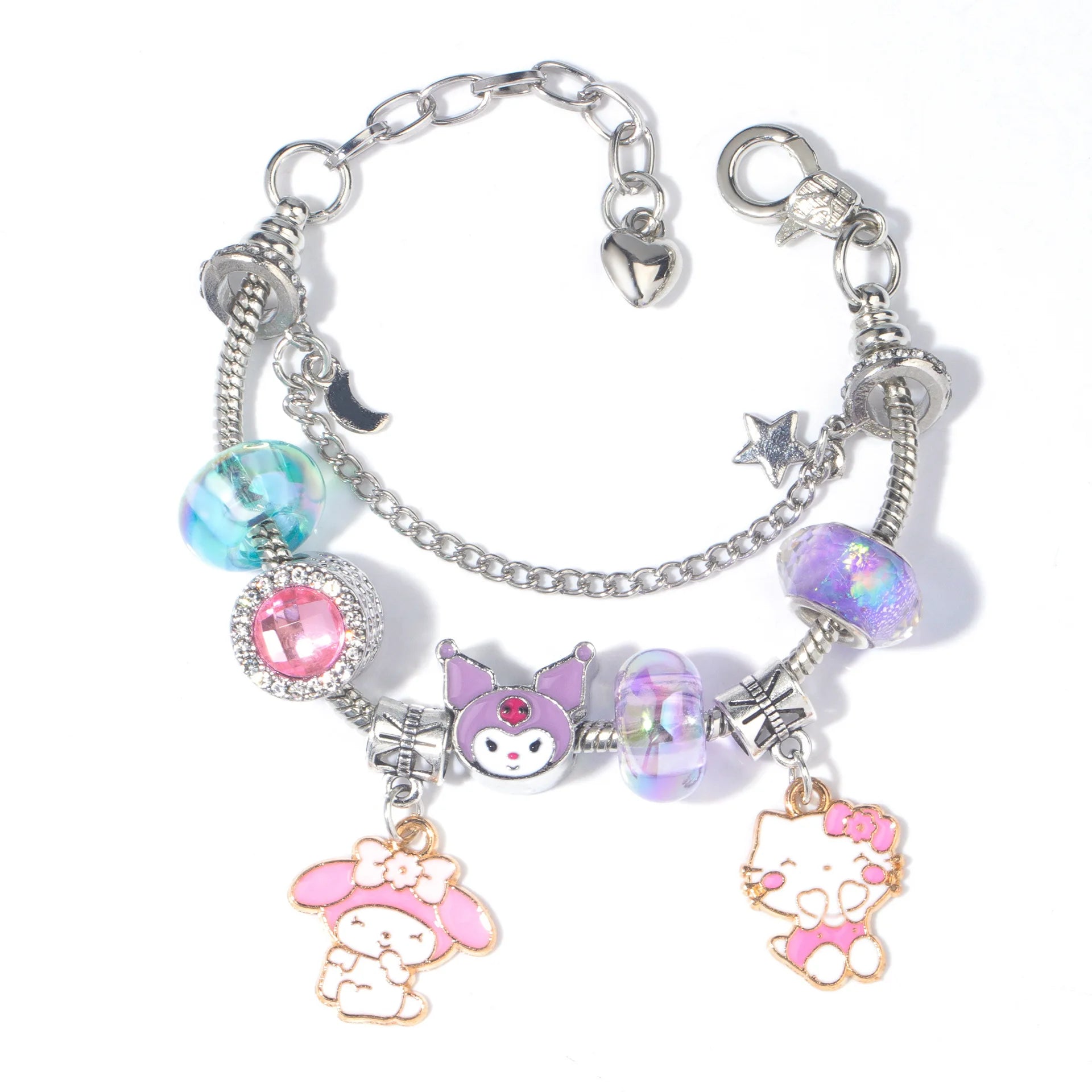 Cartoon Character Kuromi & Melody Adjustable Bracelet - Image 5