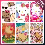 Sweet Cool Sanrio Black Skin Hello Kitty Credit Card Stickers
