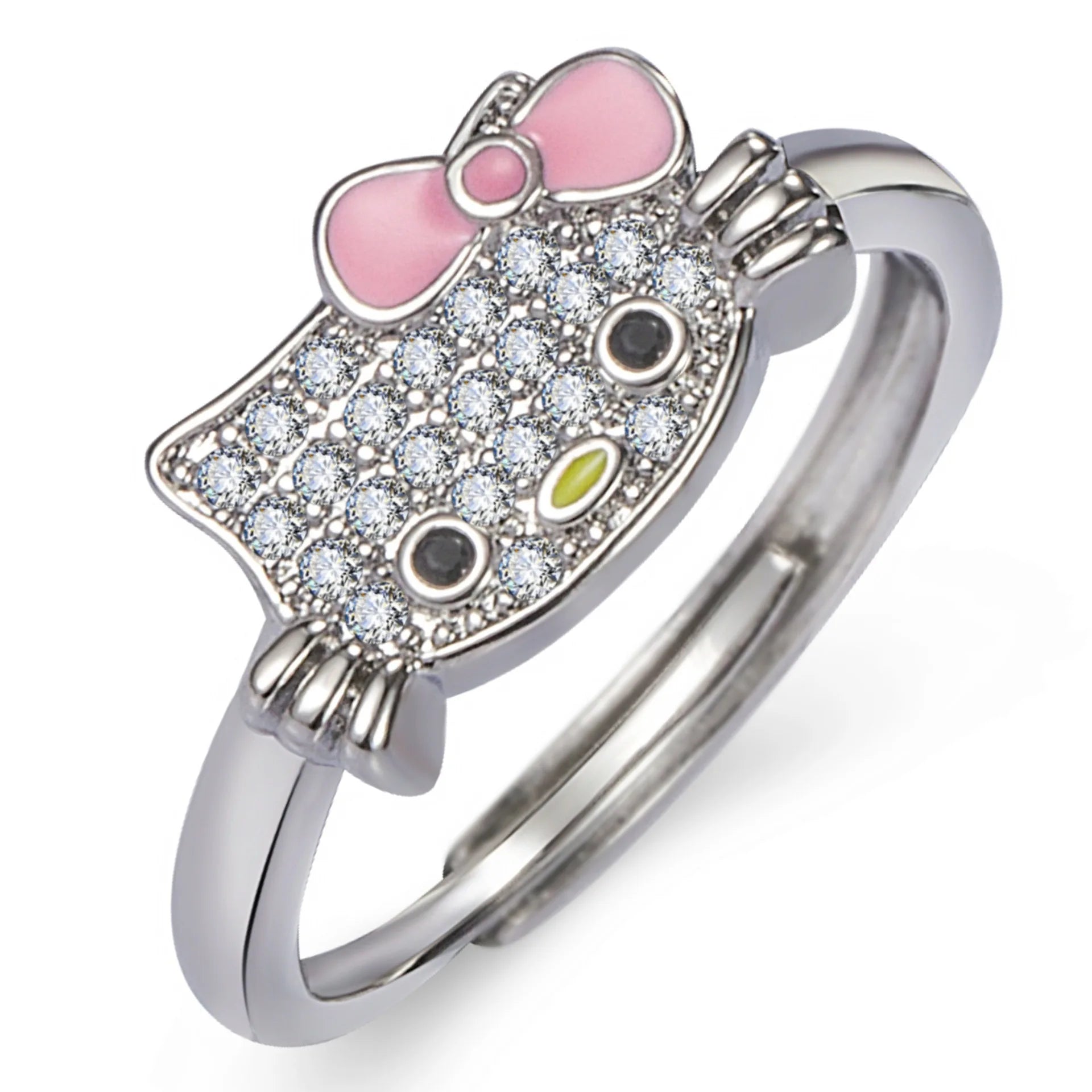 Kawaii Sanrio Hello Kitty Rhinestone Necklace & Ring - Image 3